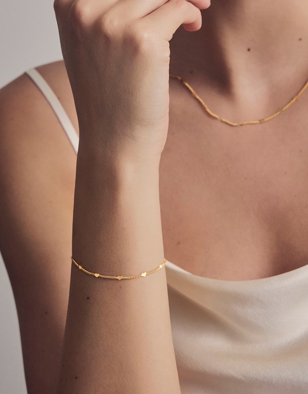 SAINT VALENTINE - Fine Heart Chain Bracelet - Gold