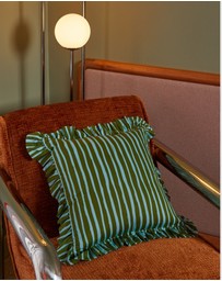 Mosey Me - Strokes Ruffle Cushion - Guacamole