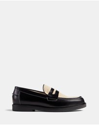 Duke + Dexter - Wilde Black + White Rattan Penny Loafer - Men's
