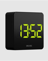 Newgate - Newgate Space Hotel Orbatron Alarm Clock Black Case - Black Lens - Green Led