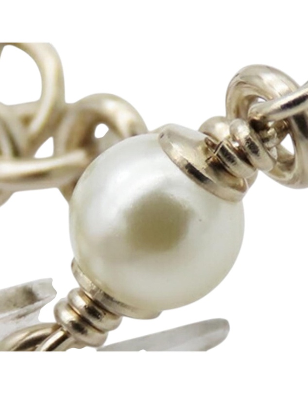 Pre-Loved by Azura Reborn - Pre-Loved Gold Plated CC Faux Pearl Rhinestones Bracelet