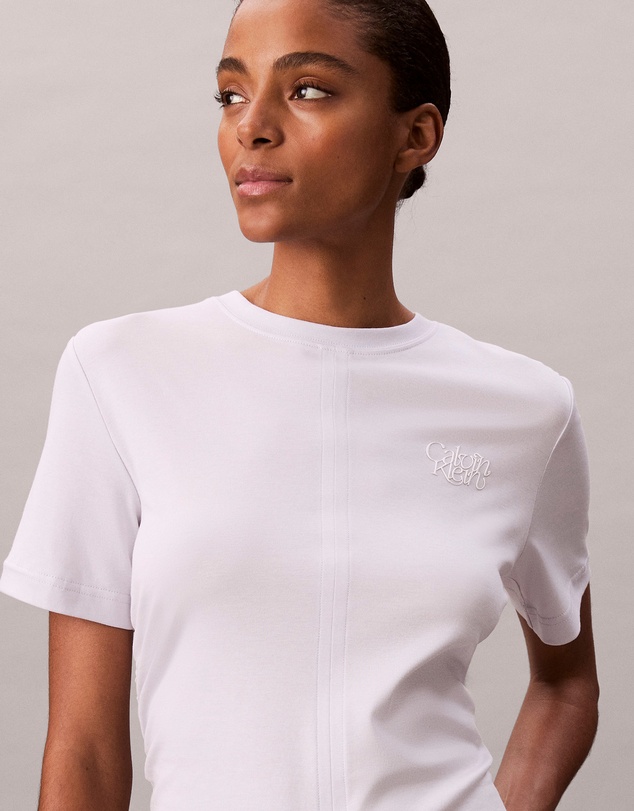 Calvin Klein Jeans - Script Logo Graphic Gathered T-Shirt