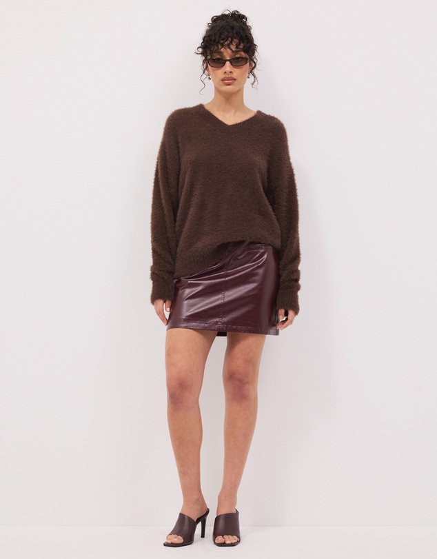 Calli - Nicholas Faux Leather Mini Skirt