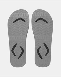 Boomerangz Footwear - Men's Black/Grey/White Thongs with arch support and 2 x interchangeable straps