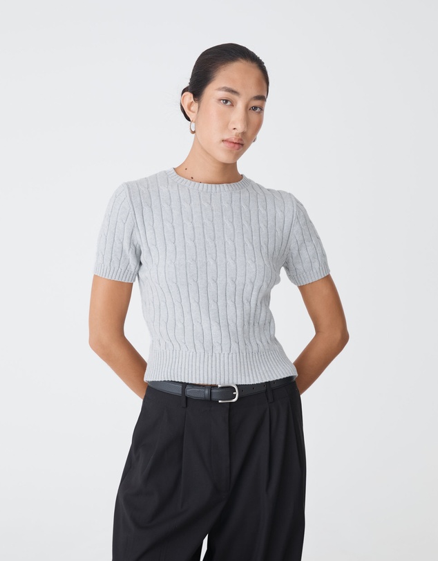 Forcast - Anita Short Sleeve Cable Knit