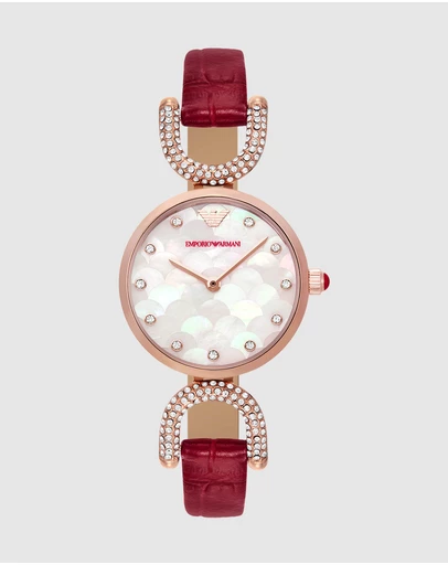 Emporio Armani - Burgundy Analogue Watch