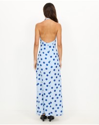 Dazie - Waves Halter Polka Dot Maxi Dress