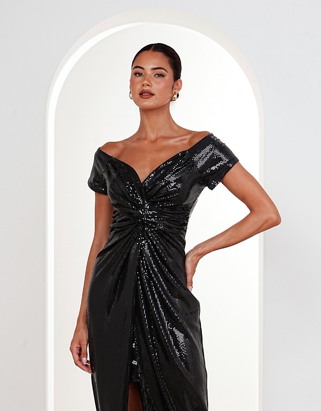 Pilgrim - Raven Off Shoulder Twist Gown