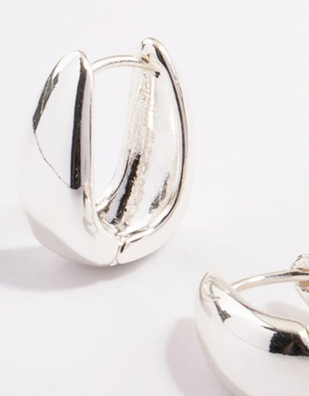 Lovisa - Silver Plated Brass Boho Taper Hoop Earrings