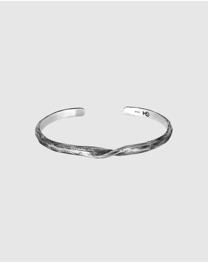 Haze & Glory - ICONIC EXCLUSIVE - Twisted Bangle in Oxidised 925 Silver