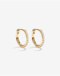 Michael Hill - Round Brilliant Diamond Huggie Hoop Earrings in 10kt Yellow Gold