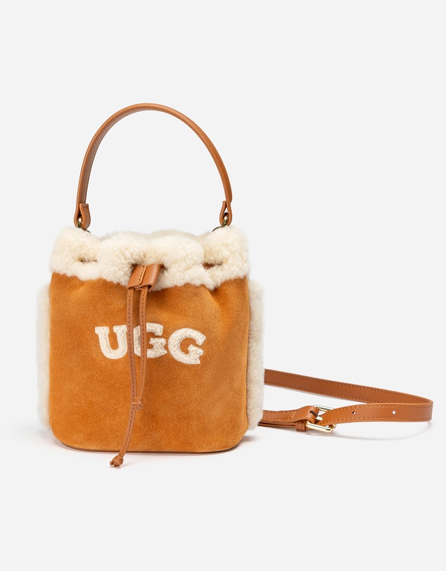 Ozwear Connection Uggs - Ugg Shearling Logo Mini Bucket Bag