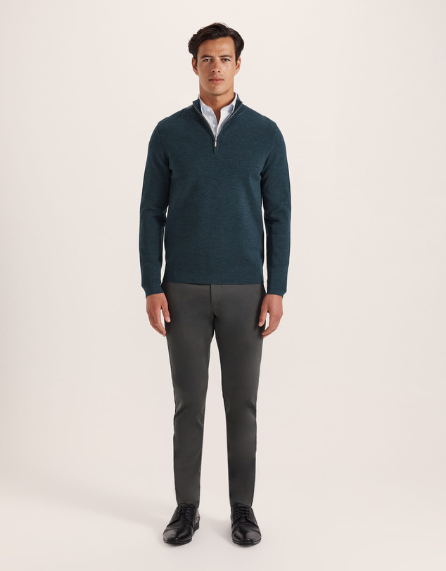 SABA - Franklin Quarter Zip Wool Knit Polo