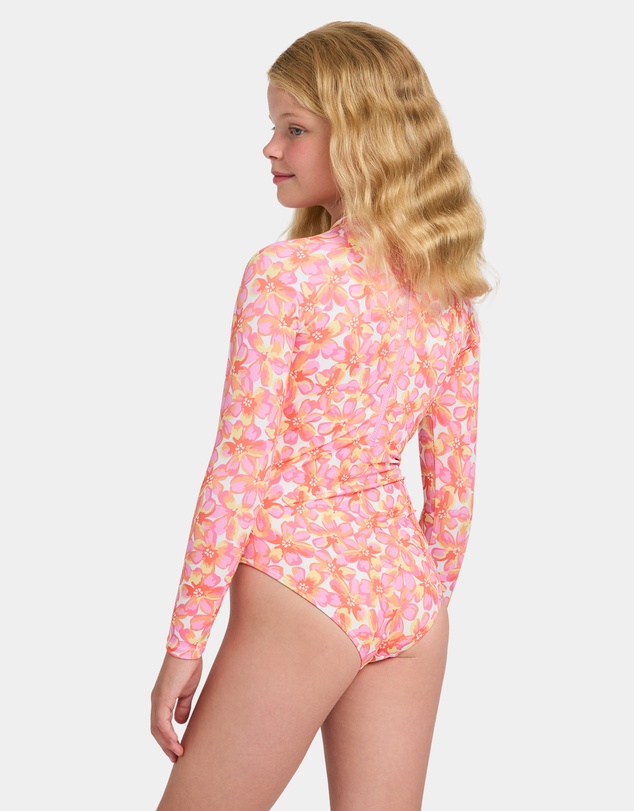 Roxy - Girls 8 to 16 Petal Party Long Sleeve One Piece Swimsuit