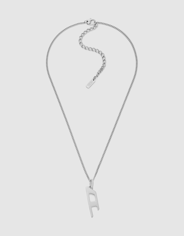 Diesel - D Logo Silver-Tone Necklace