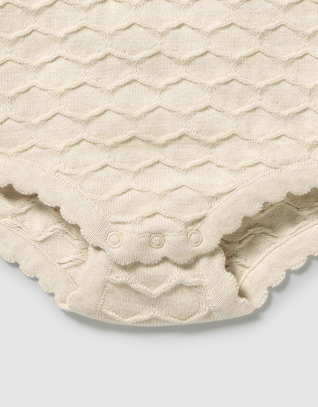 Wilson & Frenchy - Milk Cloud Organic Knitted Chevron Bodysuit - Babies