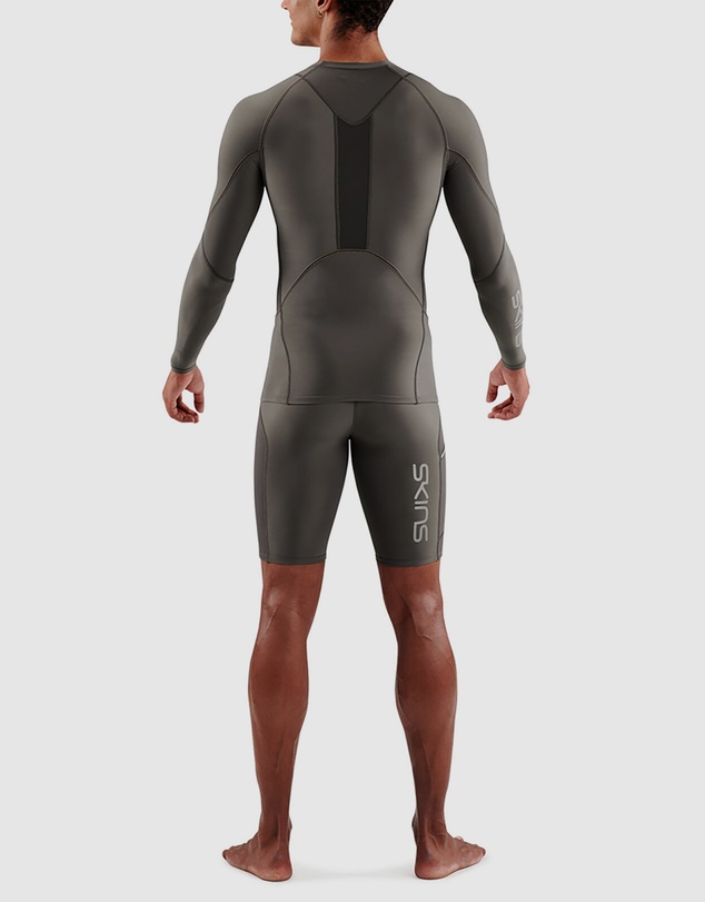 SKINS - SKINS Compression Men's Series-3 Active Long Sleeve Top Charcoal