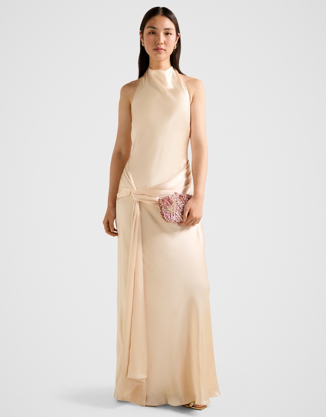 Forever New - Abby Halter Neck Satin Maxi Dress