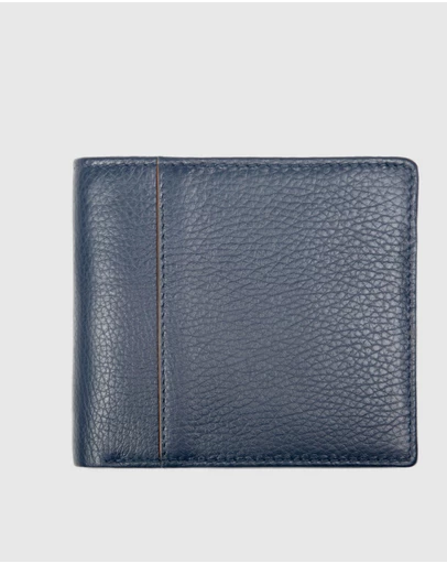 DENTS - Slim Two-Tone Pebble Grain Leather Bifold Wallet with RFID Blocking