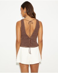 Dazie - Lottie Polka Dot Top
