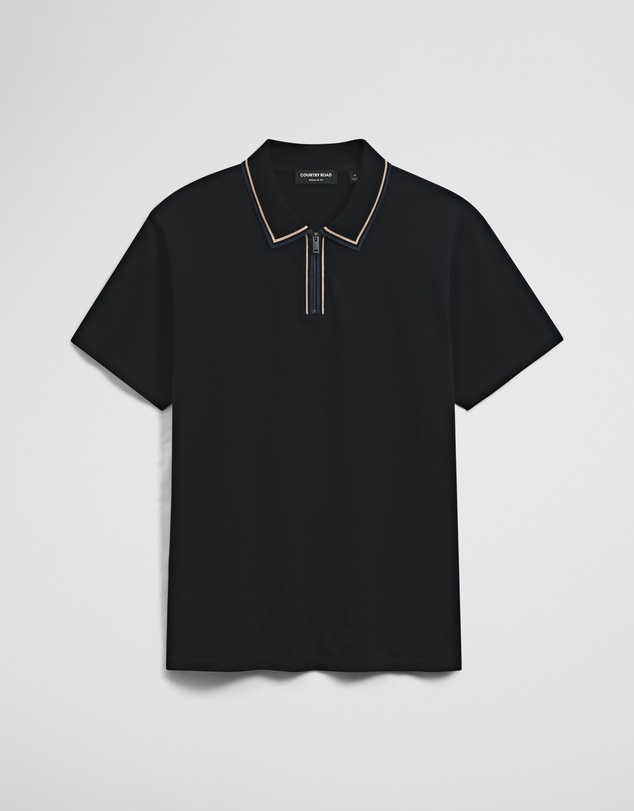 Country Road - Short Sleeve Tipped Zip Polo