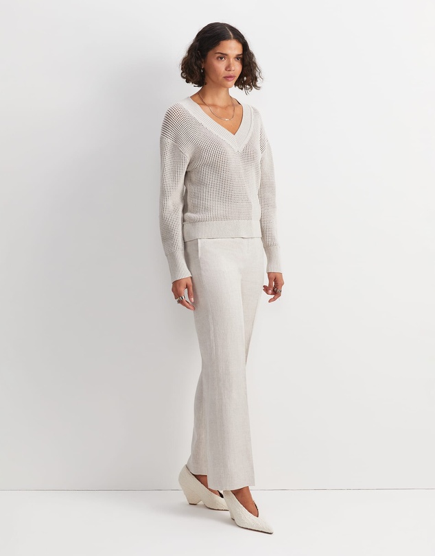 Sportscraft - Cotton Crochet V Neck Knit