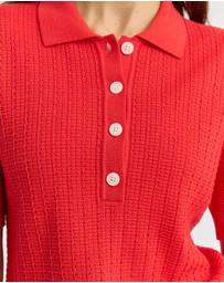 Toorallie - Pointelle Knit Polo