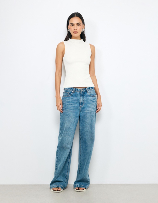 AERE - High Neck Textured Jersey Top