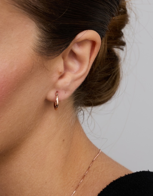 Michael Hill - 13mm Square Twist Hoop Earrings in 10ct Rose Gold
