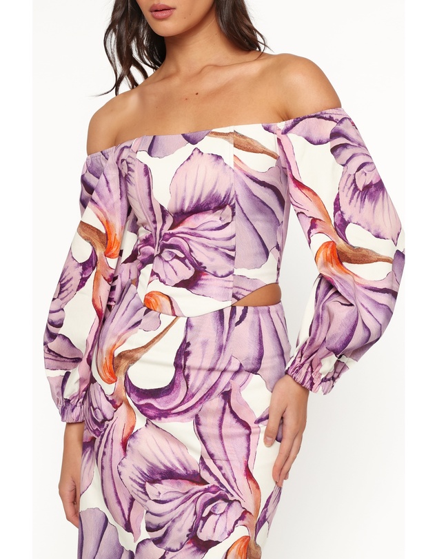Petal & Pup - Kitty Off Shoulder Top - Orchid Floral