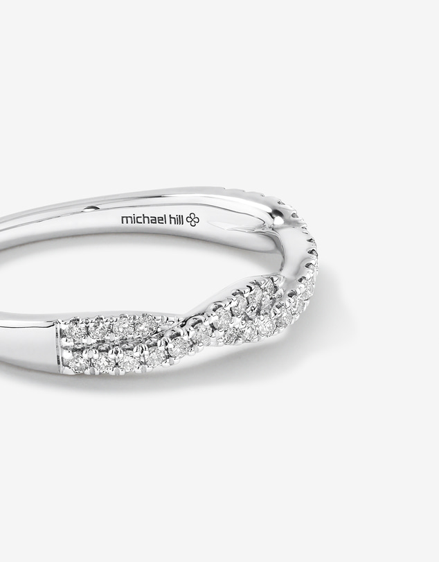 Michael Hill - 0.25 Carat TW Twist Diamond Wedding Ring in 14kt White Gold