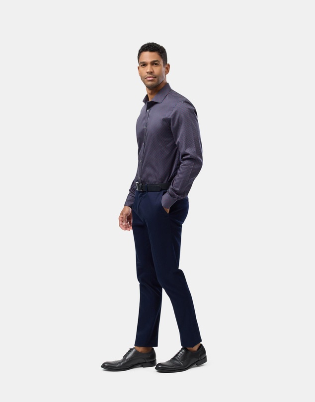Brooksfield - Geo Floral Print Slim Fit Dress Shirt