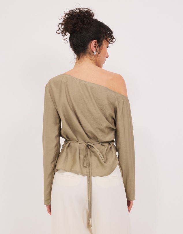 Calli - Amara Ruched Sheer Long Sleeve Top