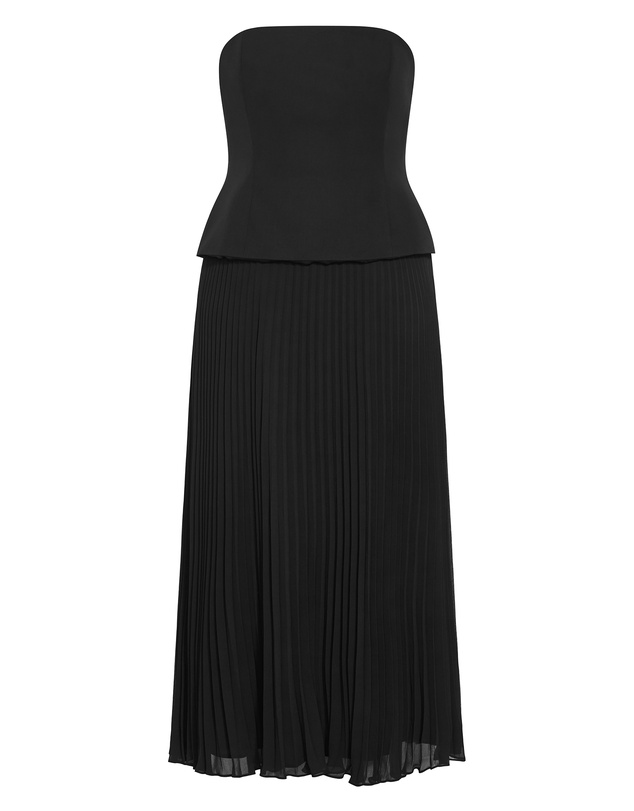 City Chic - Loretta Strapless Pleat Maxi Dress