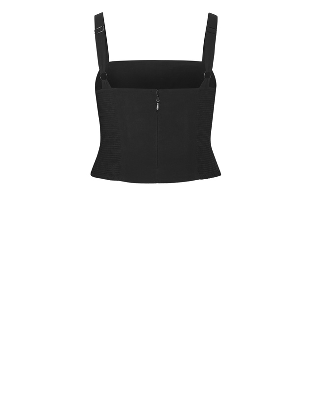 City Chic - Plus size Bianka Crop Top - black