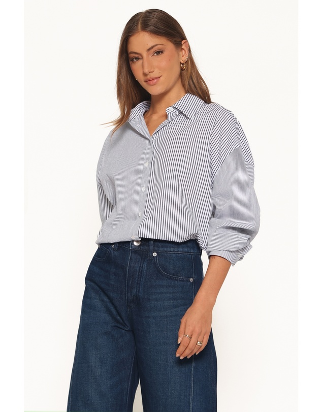 Petal & Pup - Elva Oversized Shirt - Black Stripe