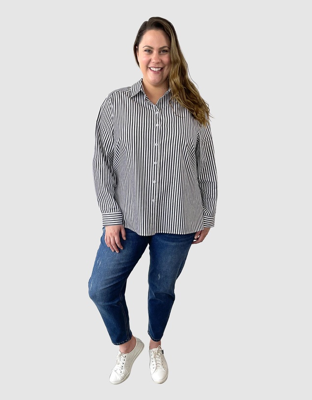 Love Your Wardrobe - Ella Stripe Button-Up Shirt