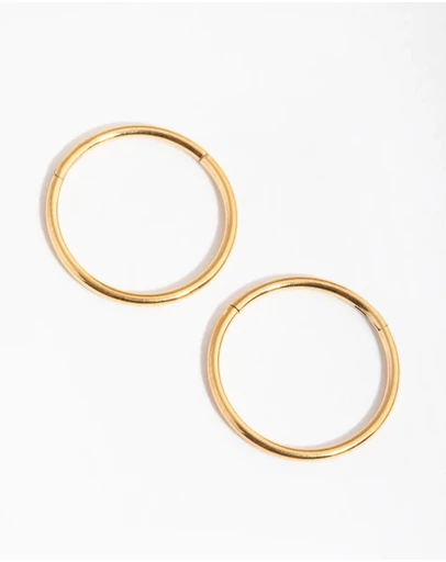 Lovisa - 24 Carat Gold Plated Surgical Steel Fine 10mm Sleeper Earrings