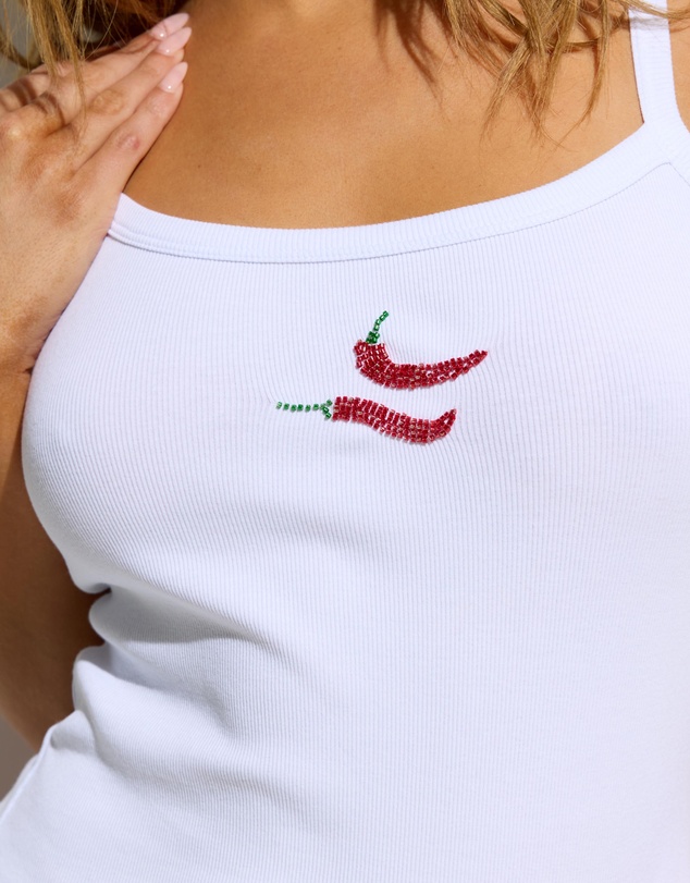 Dazie - Chilli Beaded Tank