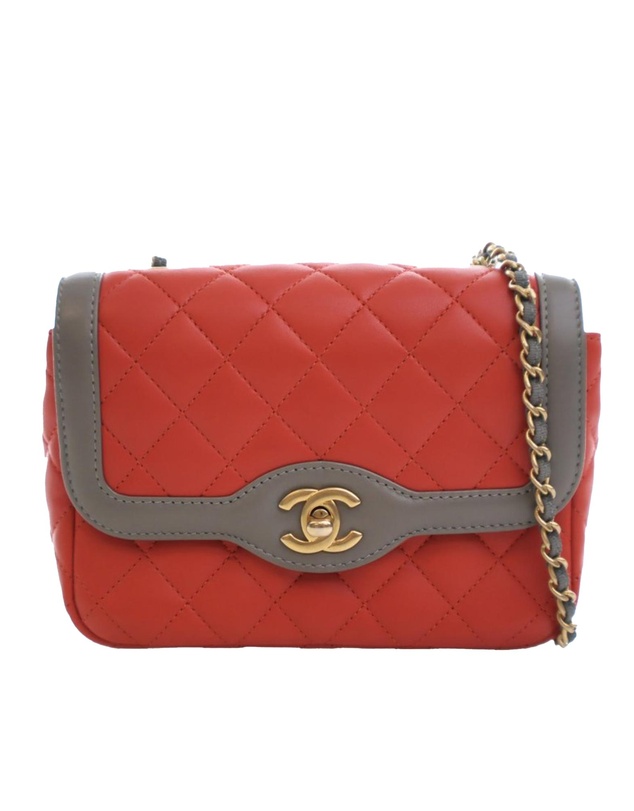 Pre-Loved by Azura Reborn - Pre-Loved Mini Quilted Lambskin Two Tone Day Flap