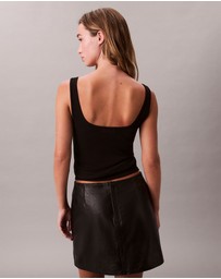 Calvin Klein Jeans - Monologo Rib Scoop Neck Tank Top