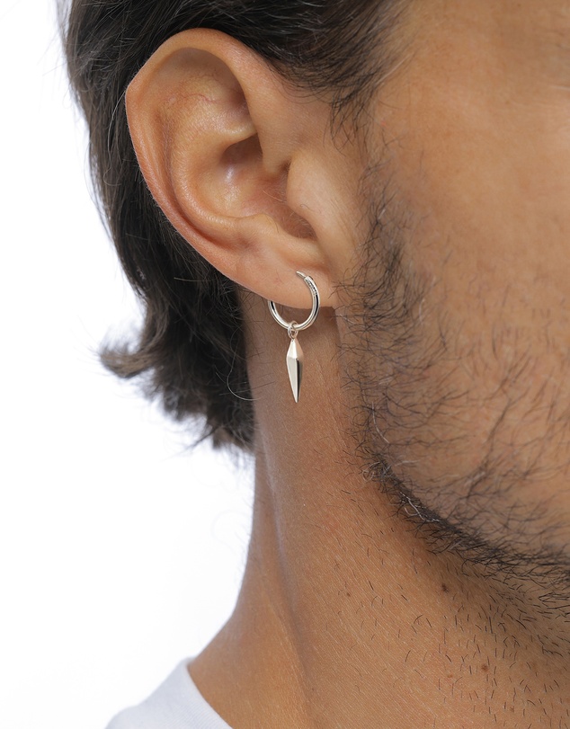Kuzzoi - ICONIC EXCLUSIVE - Earrings Men Single Hoop 925 Sterling Silver