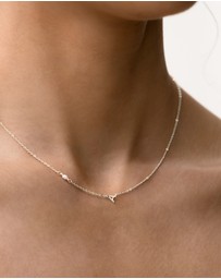 SAINT VALENTINE - Pearl Letter Necklace - Silver