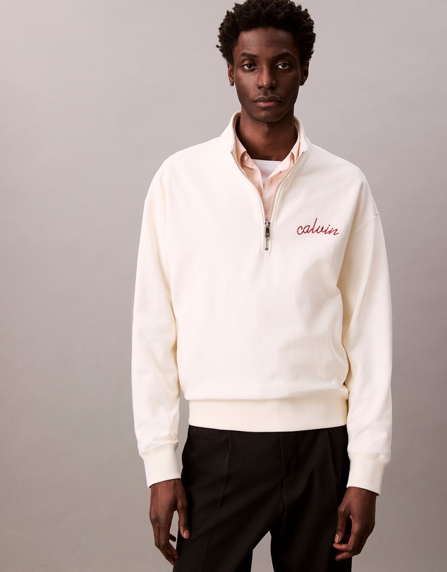 Calvin Klein Jeans - Embroidered Logo French Terry Quarter Zip Sweatshirt
