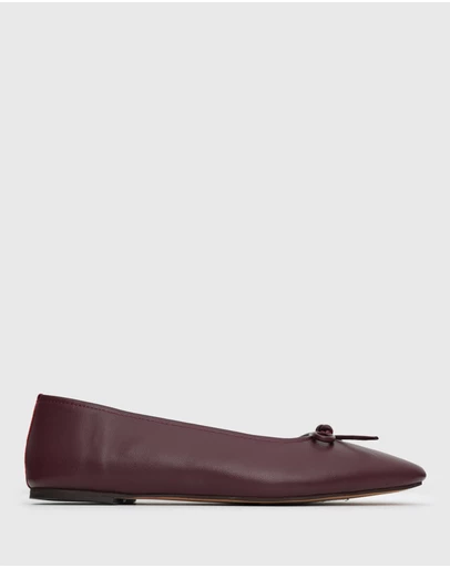 Betts - Caroline Leather Bow Ballet Flats