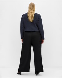 City Chic - Plus size Krystal Boucle Jacket - navy