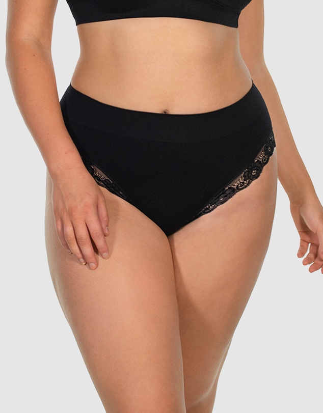 B Free Intimate Apparel - Contour Lace High Cut Briefs - 3 Pack