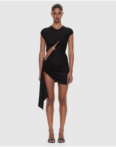 Christopher Esber - Droplet Crystal Clasp Draped Tank Dress