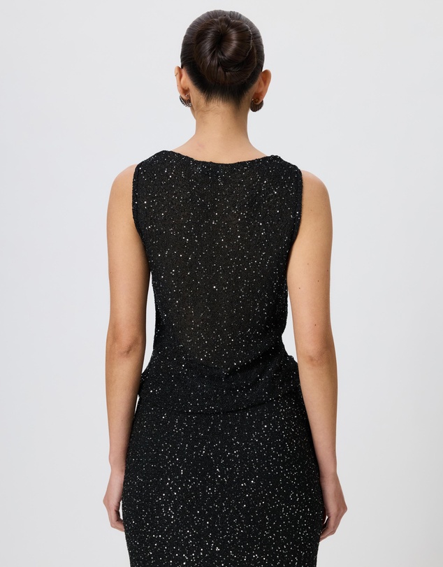 Tussah - Emilia Sequin Knit Cowl Neck Top