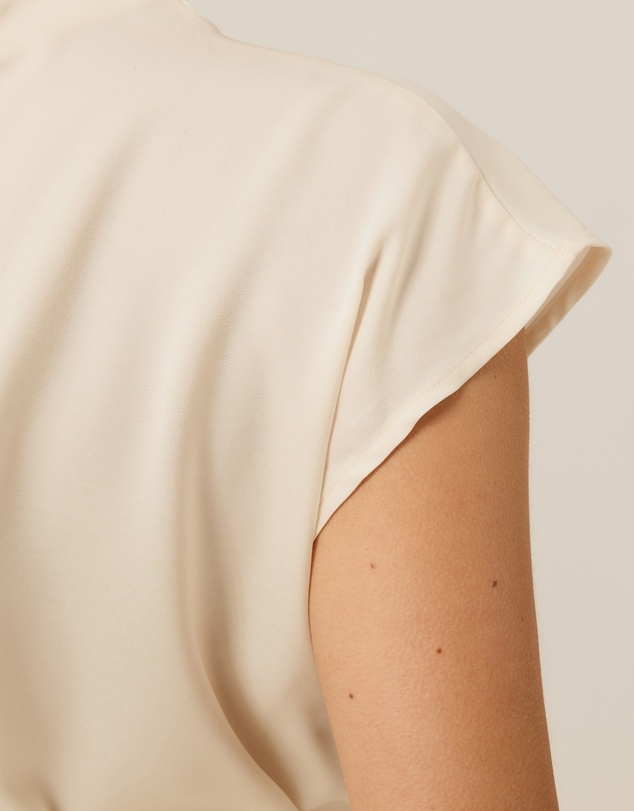 Tussah - Violet Drape Tie Detail Satin Top